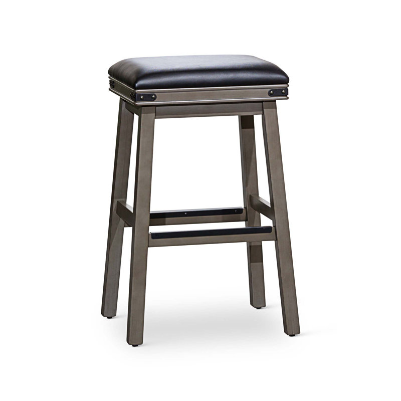 Tabouret de comptoir court Kyriel 30, Noir, Gris