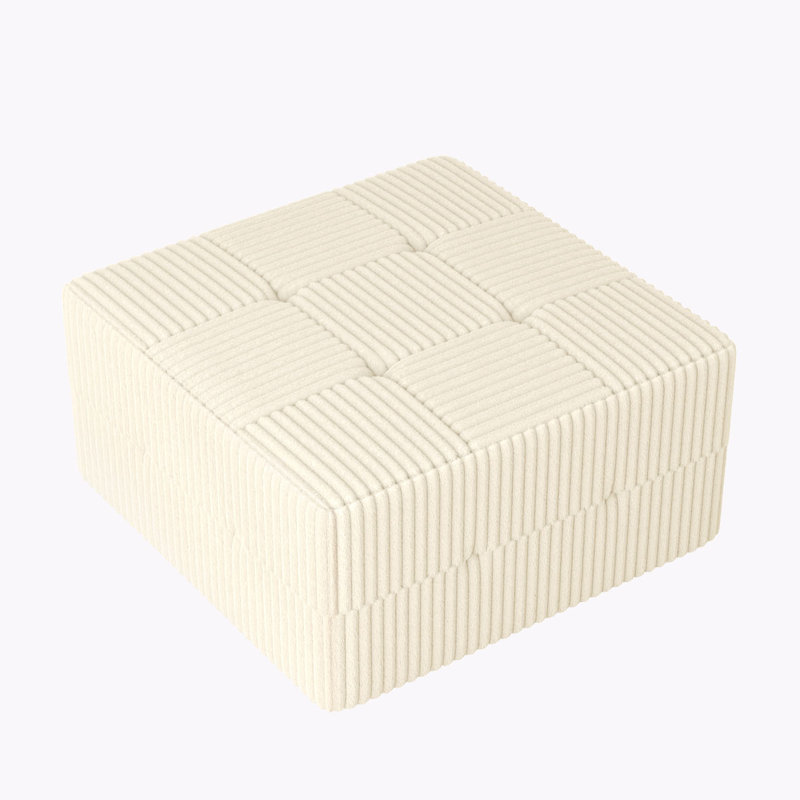 Repose-pieds pour canapé modulaire en velours côtelé, Blanc
