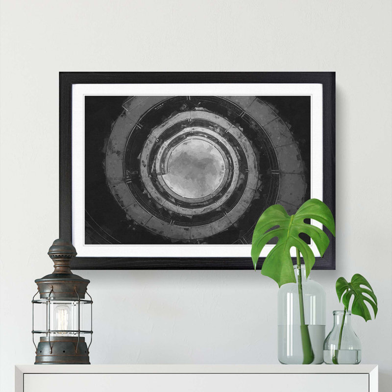 Spiral to the Sky in Abstract - Framed Print, 27cm H x 36cm W x 2cm D, Black Framed
