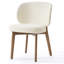 Chaise de meuble-lavabo très large rembourrée de 20,1 po, fauteuil d'appoint avec haut dossier à oreilles et fauteuil sans accoudoirs avec pieds en bois massif pour salle à manger, meuble-lavabo de bureau, beige, simple-1023649125-1024457914
