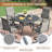 4-Person Aluminum Round Patio Dining Table-114986184-107190700