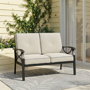 Dorisann Outdoor Metal Loveseat Coffee