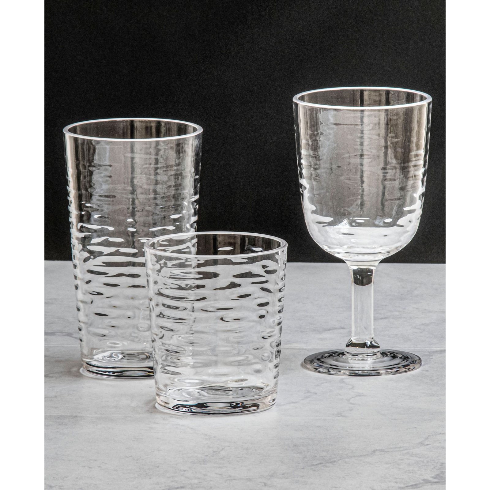 Celise Ribbed Drinking Glass, Clear, 6.2