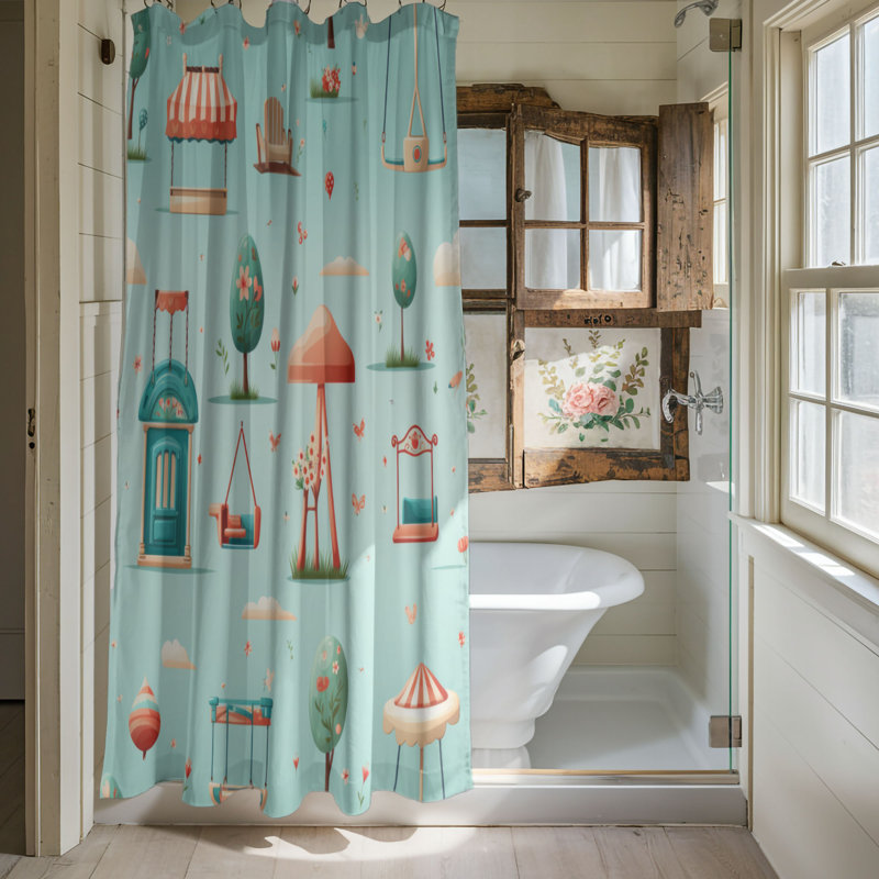 Play Place - Rideau de douche Premium, H 74 po x l 71 po