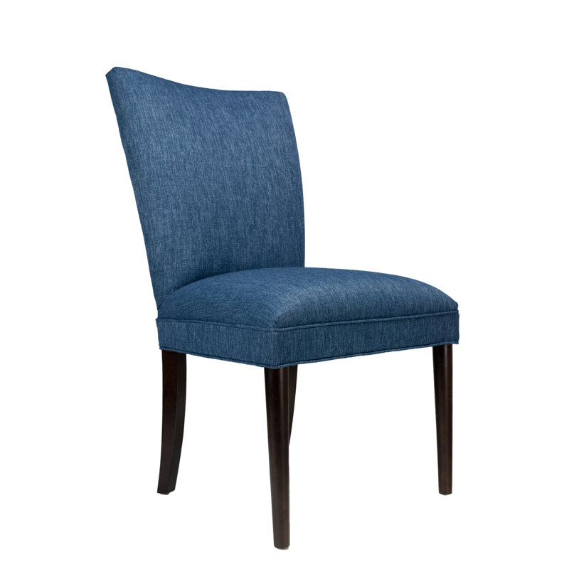Alex 19'' H Upholstered Dining Chair, Espresso, Key-Largo Denim