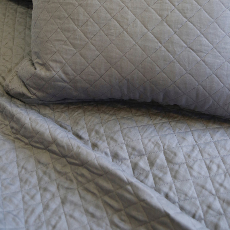 Taie décorative en lin matelassé Hampton, Graine de lin, Standard