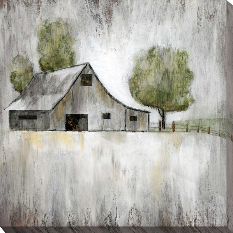 «Weathered Barn», reproduction de peinture acrylique, H 18 po x l 18 po x P 1 po, Toile tendue