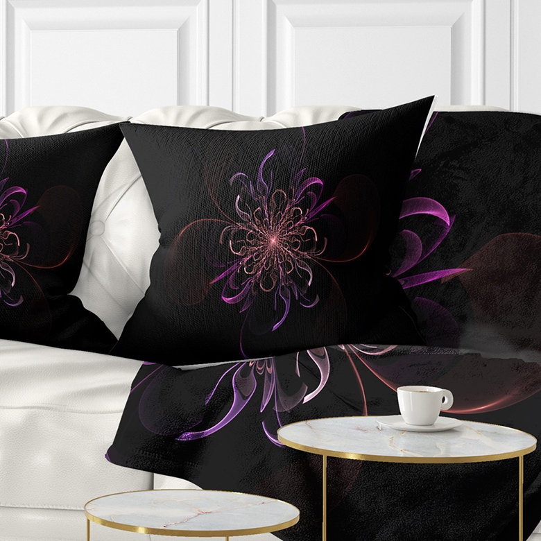 Coussin fleur rond floral, 18 po x 18 po, Coussin décoratif