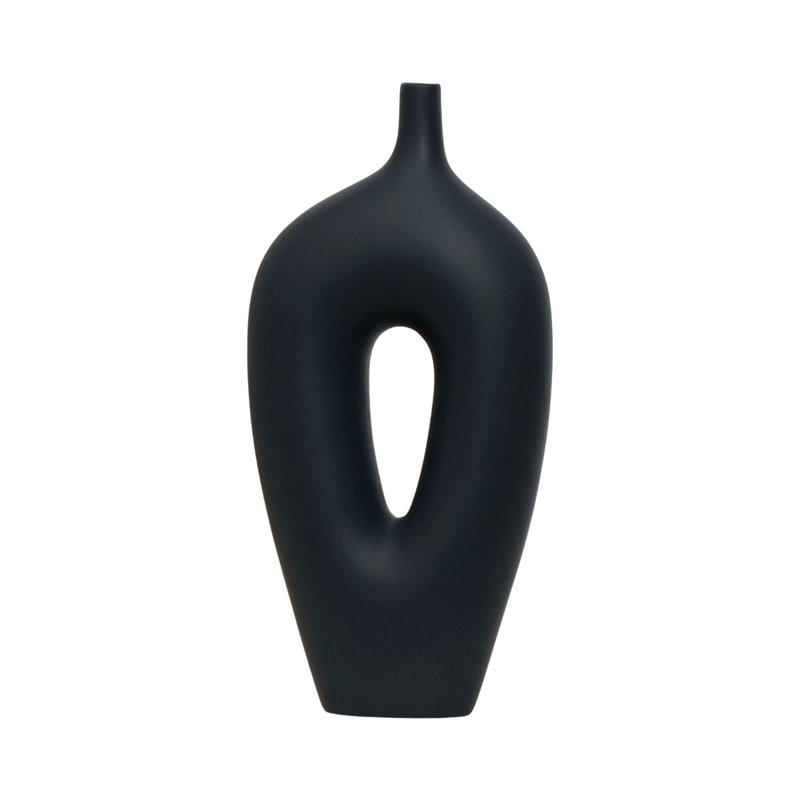 Cyna Ceramic / Porcelain Table Vase, Black