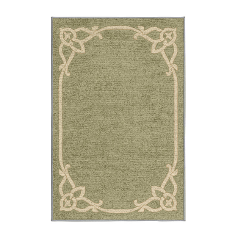 Soft Plush Feemster St Patties Modern & Contemporary Abstract Area Rug in Brown – Gray Binding, 8x10