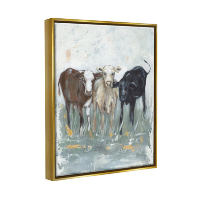 «Abstract Rustic Country Cows» par Mackenzie Kissell - Peinture
