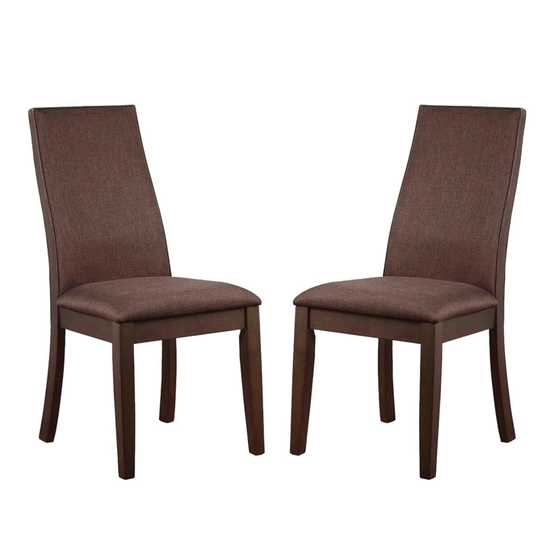 Ensemble de 2 chaises de salle à manger rembourrées, Chocolat, Chocolat