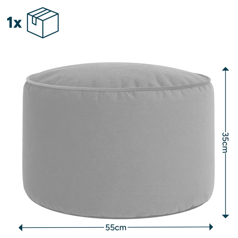 icon Milano Velvet Bean Bag Pouffe Forest Green Large Velvet Footstools, Navy Blue
