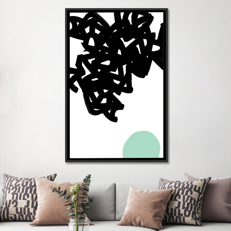 « gestes i », impression sur toile, Toile encadrée noire, Pas de tapis, H 48 po x l 32 po x P 1,5 po