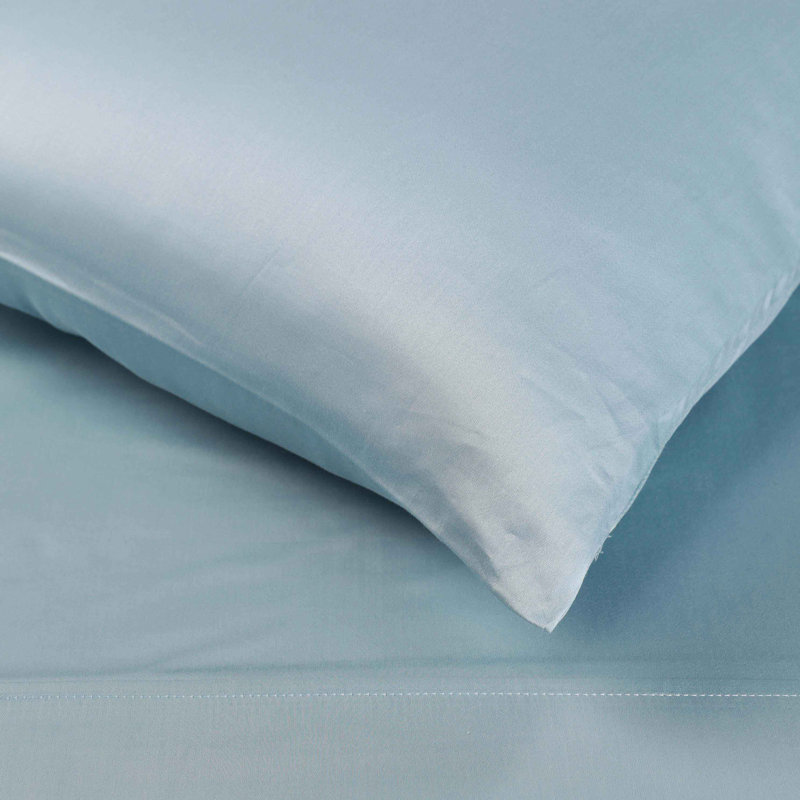Taie d'oreiller en mélange de coton égyptien 400 fils Luxor Treasures, Standard, Bleu clair