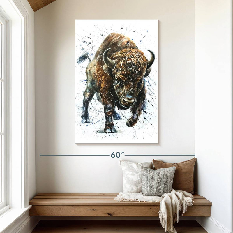 Buffle féroce sauvage Brampt, H 48 po x l 32 po