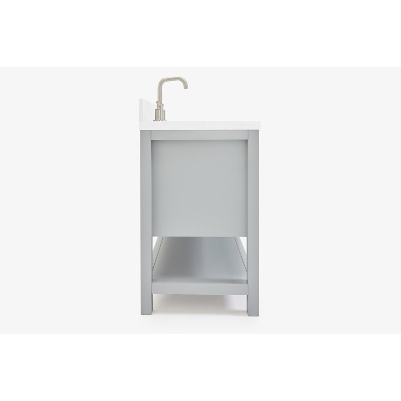ARIEL Magnolia 60 Double Sink Bathroom Vanity with Top, Gray