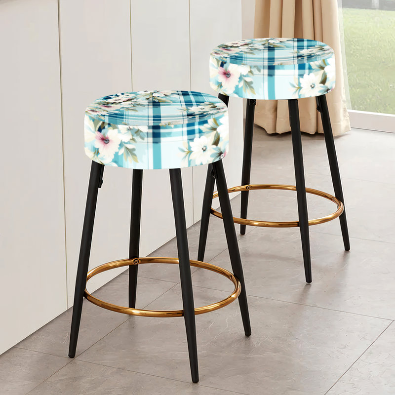 Ensemble de 2 tabourets de bar à motif cachemire Coastal Comfort