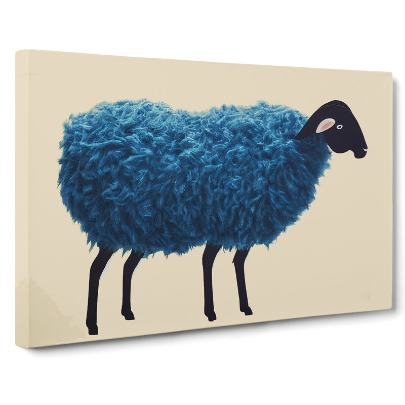 Fluffy Sheep - Wrapped Canvas, 35" H x 50" W x 3" D