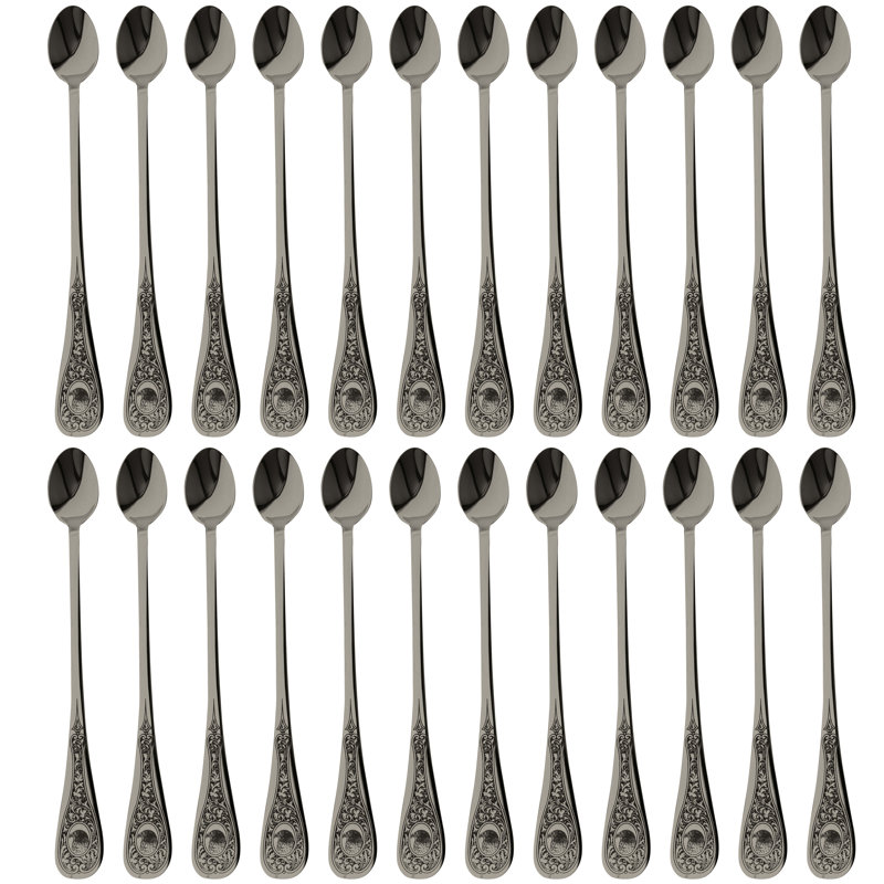 Diana Stainless Steel Iced Beverage Spoon, Black Gold