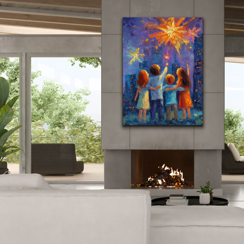  «Here for the Sparkler» par Rich Monet, art mural sur toile, 40 po x 54 po, H 54 po x l 40 po