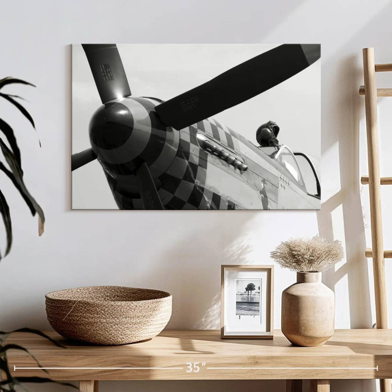 Mehar Mustang Fighter Plane, 34" H x 51" W