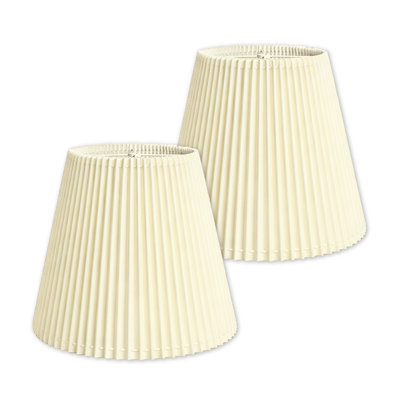 Do-It-Yourself Easy Assembly Uniform Knife Pleat Empire Lamp Shade, 10 x 17 x 14, Eggshell, 2-Pack, Stiffel Lamp Shade Replacement