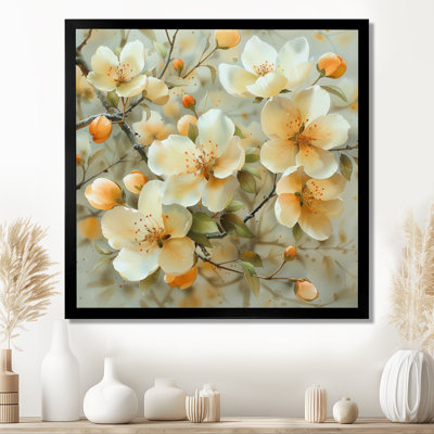 «Yellow Apple Blossom Spring Symphony», reproduction d'art murale