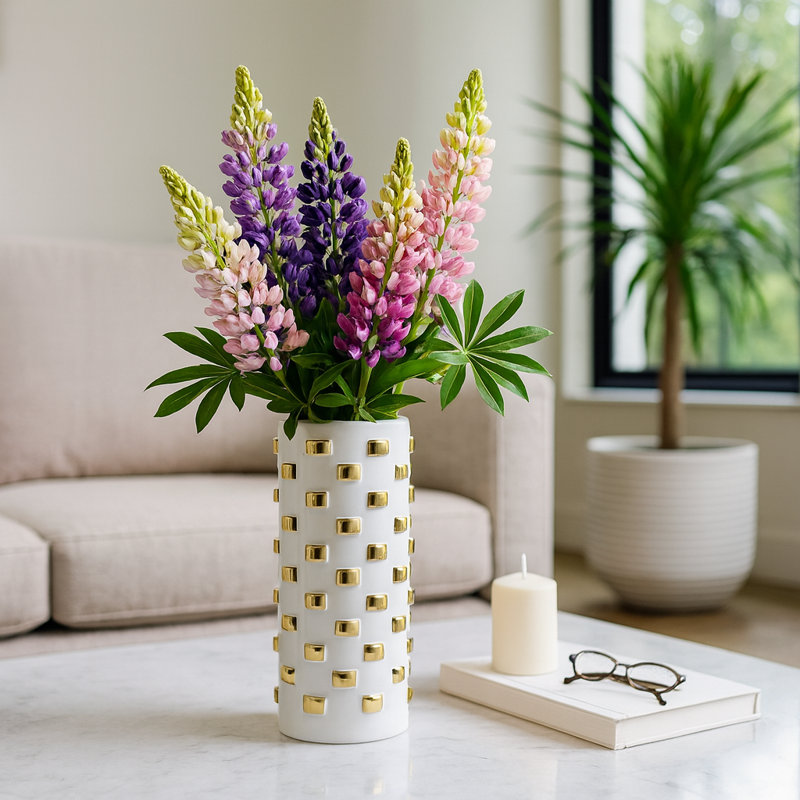 Vase de table en céramique Modern Modern, H 15 po x l 7 po x P 7 po