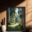 Art mural encadré minimaliste avec cadre en bois massif, bois prêt à accrocher, impression haute définition sur toile-979045068