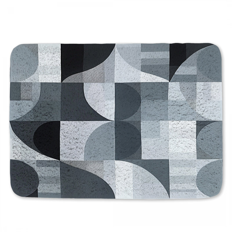Tapis de bain géométrique à motif géométrique abstrait moderne, L 34 po x l 21 po