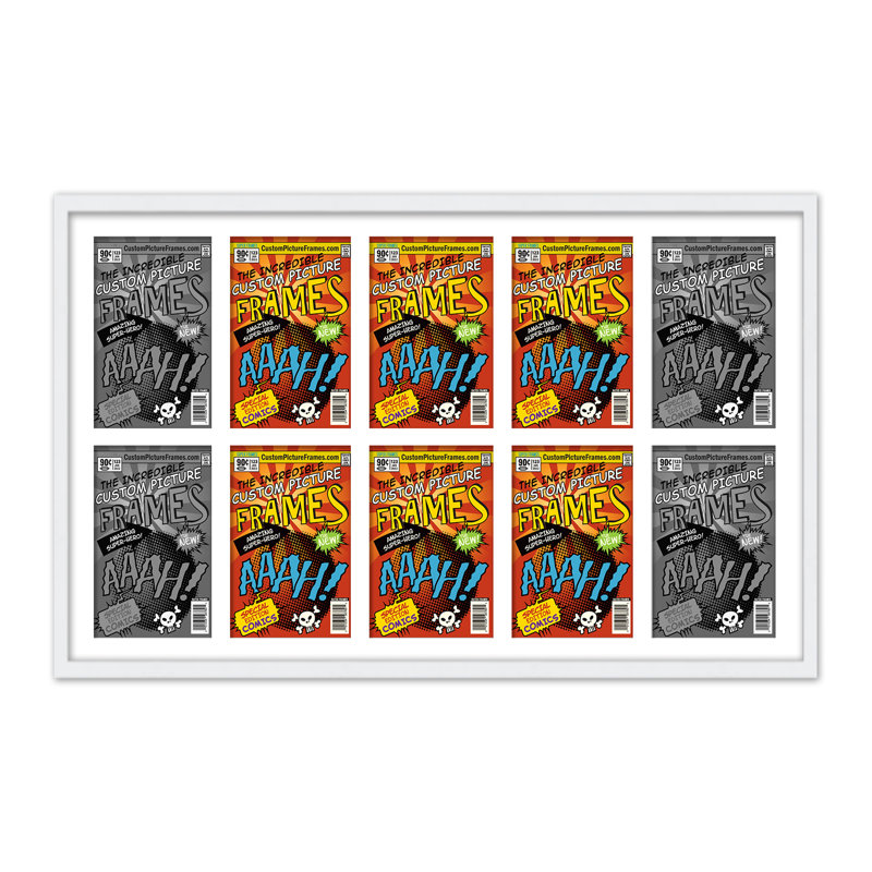 Cadre photo collage, 6,875 po x 10,5 po, Blanc / blanc, 44" x 25.75"