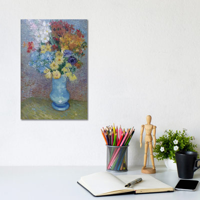 Fleurs dans un vase bleu, C.1887 - reproduction d'art mural