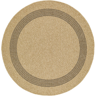 Tapis intérieur / extérieur brun clair en polypropylène tissé à la machine Sonali