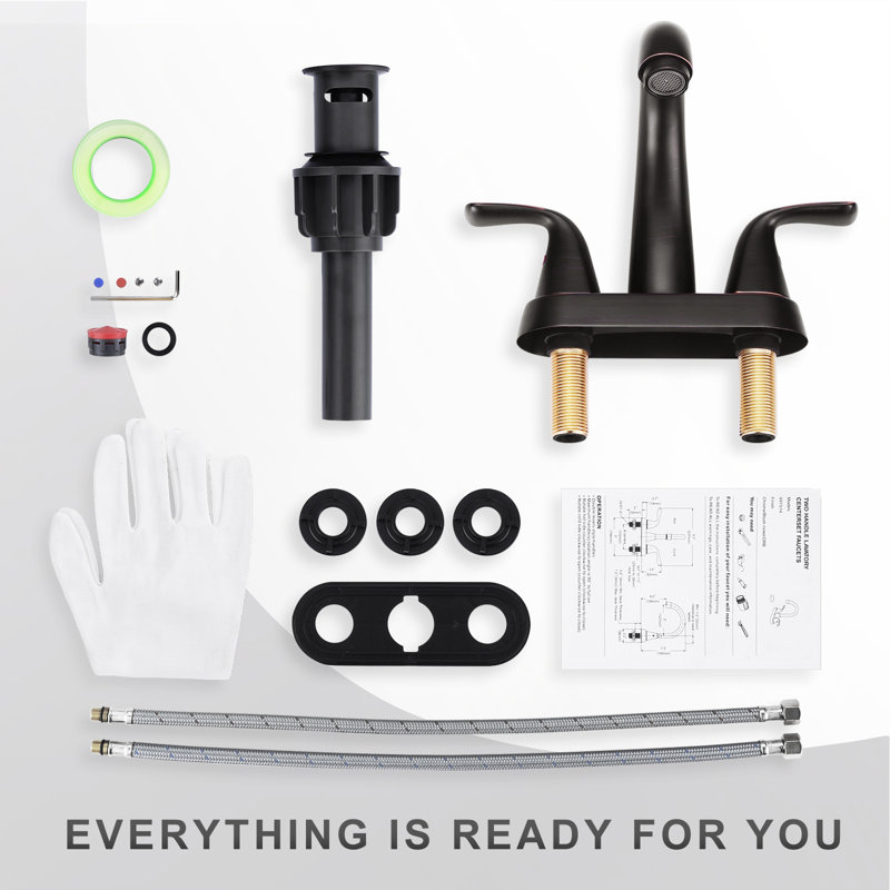 Oil Rubbed Bronze Double Handle High Arc Bathroom Faucet