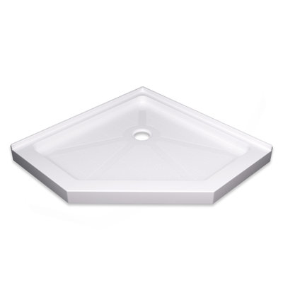 Base de douche néo-angle 36 * 36 * 3,55 pouces pour porte de douche de salle de bain - Blanc