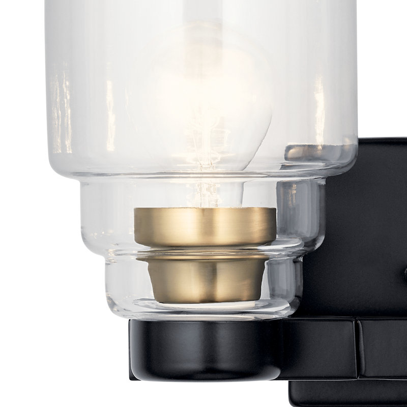 Éclairage pour salle de bain 2 lumières Ariarose, Noir, Transparent