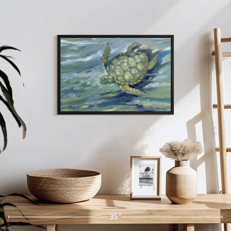 Tortue de mer East Point, 19 po x 13 po, Cadre flottant noir