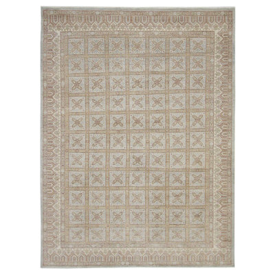 Daugherty Hand Knotted 9x12 Lt.Blue Rug