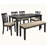 Peru 6-Person Solid Wood Four-Leg Dining Set