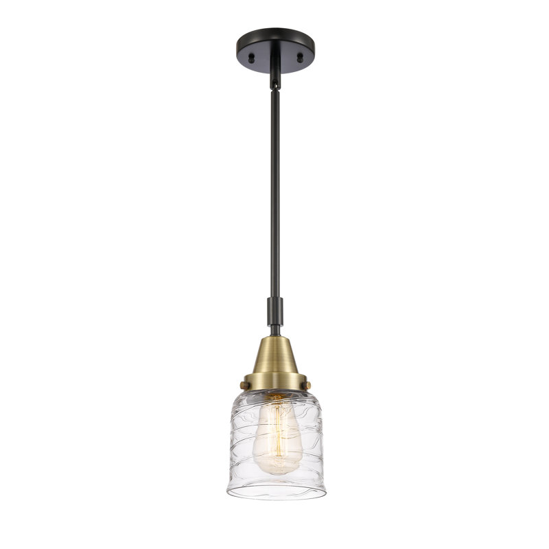 1 - Light Single Pendant, 44.125" H x 5" W x 5" D, LED, Black Antique Brass