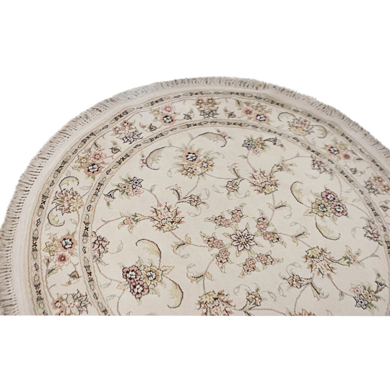 High-Quality Hand-Knotted Ivory Area Rug