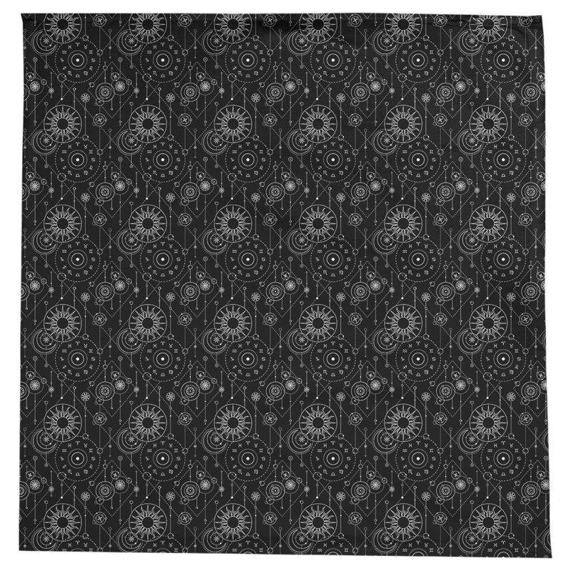 Leffel Astrology Pattern Tablecloth, Black
