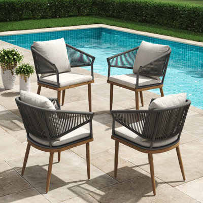 Patio Dining Armchair with Cushion