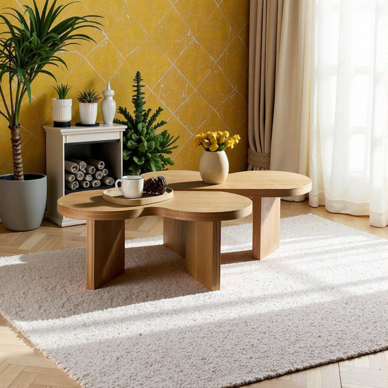 Table basse Modern, Bois naturel