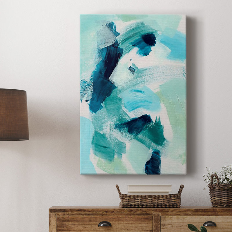 " Teal Composition I " Painting Print, 27" H x 18" W x 1" D