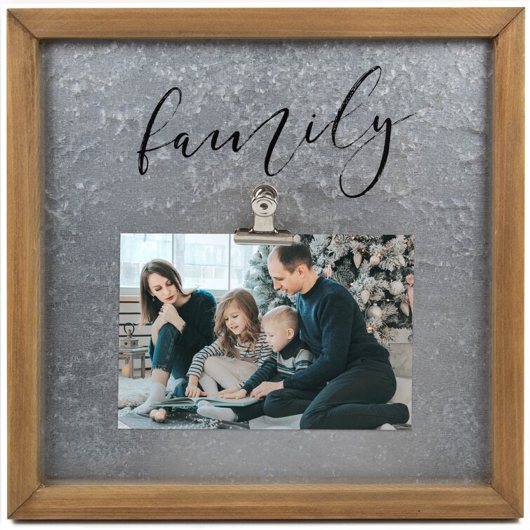 Mainstays Farmhouse 4x6 Family Collage Picture Frame, Holds 4 Photos,  Gray 