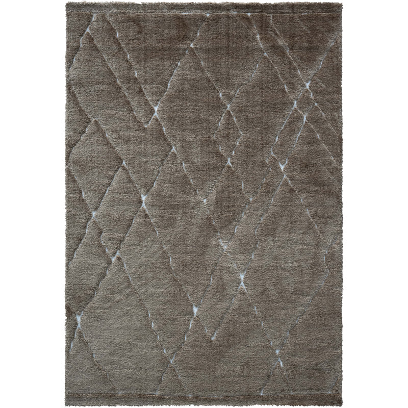 Tapis en polyester recyclé brun, cuivre, rouille et ivoire Nina Madison