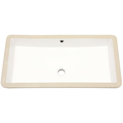 Undermount Ceramic Bathroom Sink 28"X14" - White, Stain-, Overflow, Sleek For Home, Office, Stylish Restaurant,