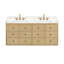 Meuble-lavabo à double cuve 60 po Serena en chêne blanc avec plateau Serena-117807402-117807400